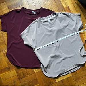 STYLUS Short Sleeve Crewneck Tee in Burgundy and Taupe BUNDLE